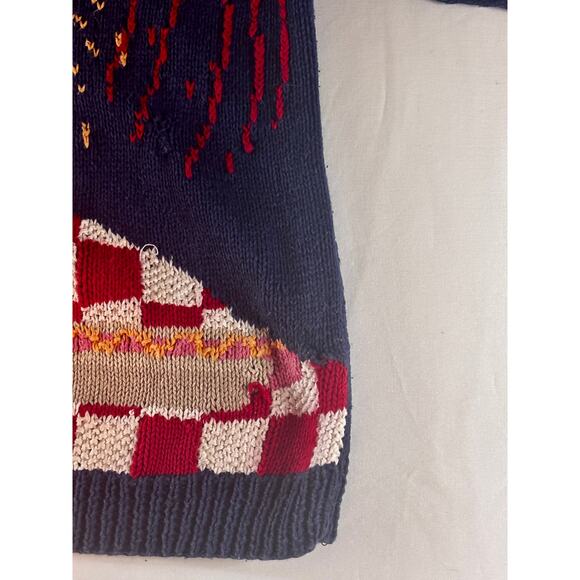 Signatures Northern Isles Hand Knit USA 4th Americana Sweater AS IS Wounded Bird - Picture 10 of 16